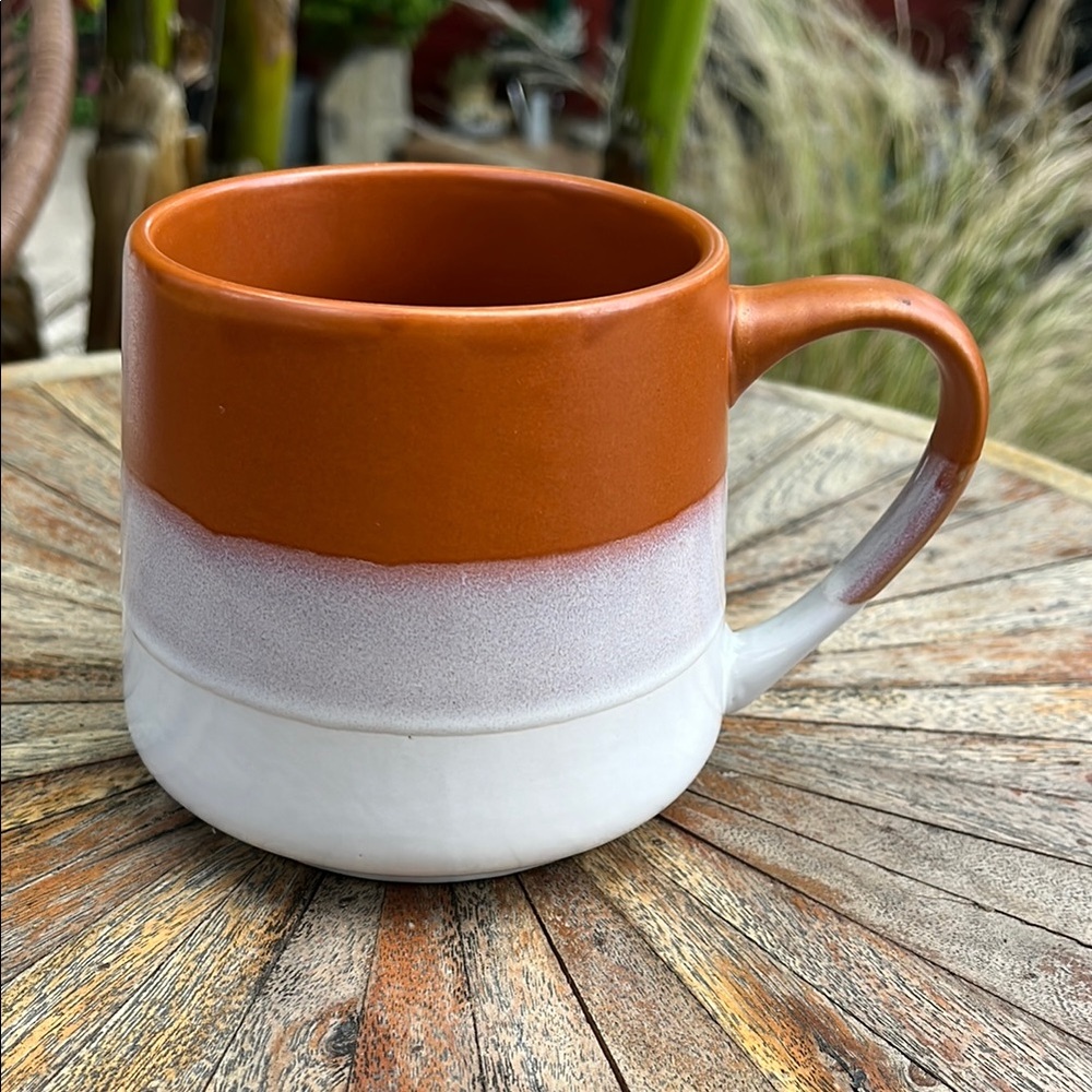 Large 2 Tone Ceramic Mug - Orange and White